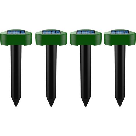 4 repellenti solari a ultrasuoni IP56 - Repellente anti-talpe - Repellente a ultrasuoni - Repellente contro le talpe - per esterni - Prato, Giardino - Triangolo (1/5)