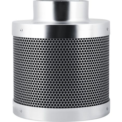 Filtre à Charbon Actif Anti-Odeurs en Acier Inoxydable, 4 Pouces 200 mm Filtre à Air d'échappement pour Culture Plantes Hydroponique, pour Éliminer La Poussière dans L'Air (1/4)