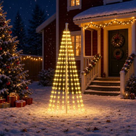 vidaXL Christmas Tree Light with Spikes 270 LEDs Warm White and (1/5)