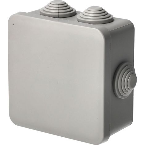 Boîte de dérivation étanche en saillie avec presse-étoupes, fermeture à klik 100×100×50 mm IP55, gris EDO TECHNIC (1/5)