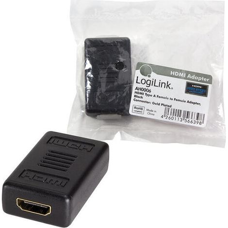 Adaptador HDMI hembra LogiLink Full HD 1080p 60Hz 1.3b chapado en oro (1/3)