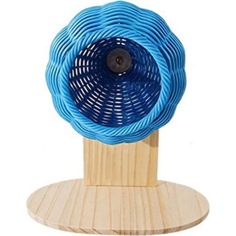 Nid d'oiseau en rotin tissé à la main, maison à Base plate,-Bleu (1/2)