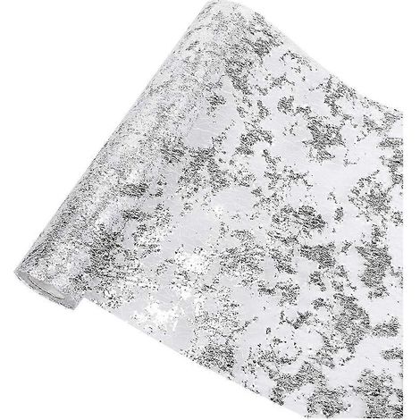Nappe à paillettes argentées métallisées en maille fine (1/5)