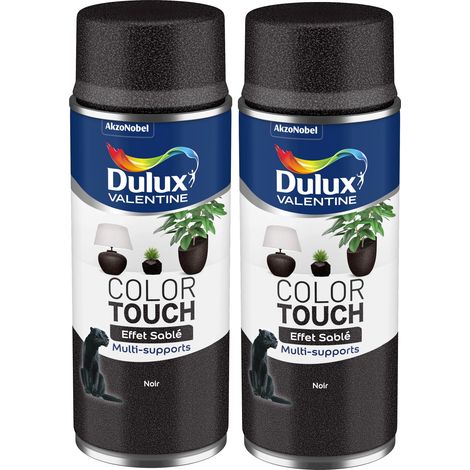 Lot de 2 - Peinture aérosol Color Touch Multi-Supports - Effet Sablé Noir 400 ml - Dulux Valentine