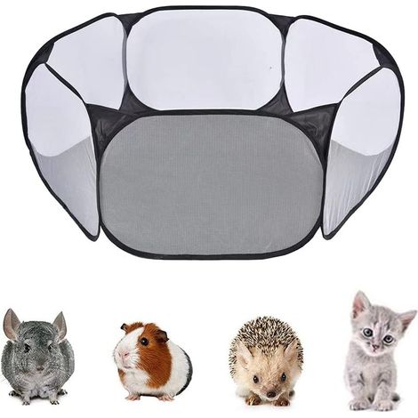 Tente Cage pour Petits Animaux, Parc Portable pour Petits Animaux, Clôture Pliable pour Petits Animaux, Parc pour Animaux de Compagnie Transparent, pour Lapins, Hamsters, Chinchillas et Hérissons (1/5)
