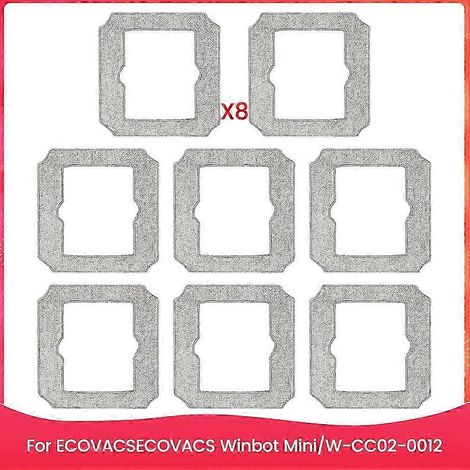 Lingettes nettoyantes lavables compatibles avec les tampons de rechange ECOVACS Winbot Mini, W-CC02-0012, accessoire pour robot de nettoyage. (1/5)