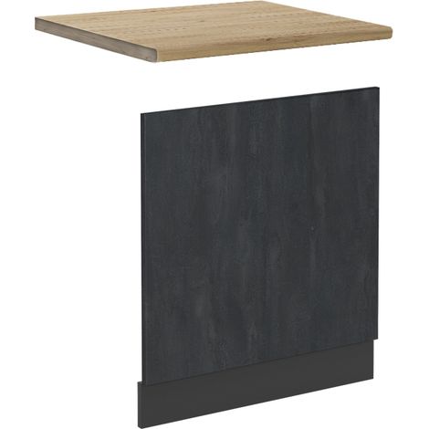 Façade R-Line, Béton noir, 60 cm PT Chêne, Vicco