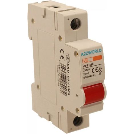 Indicatore Luminoso Modulare Rosso 1P 1M AC 230V IP20 IEC60947-5-1 VIL