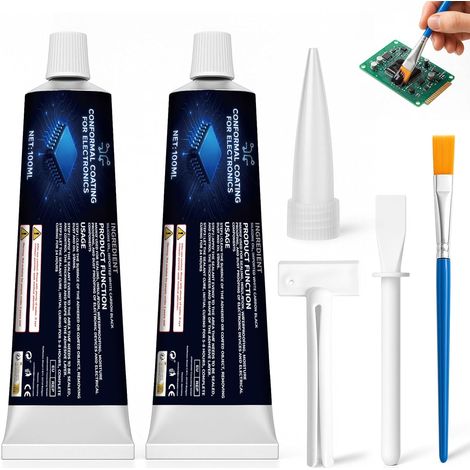 200 ml - Noir - Revêtement conforme pour l'électronique - Le mastic d'étanchéité pour circuit offre une étanchéité, une isolation, des fonctions étanches à l'eau et à la poussière - Pour assurer un (1/5)