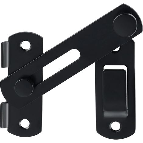 1pc , Finition Noir Mat en Acier Inoxydable Verrou Porte Coulissante Serrure Volet Loquet Portail à Bascule Boulon avec Vis (1/4)