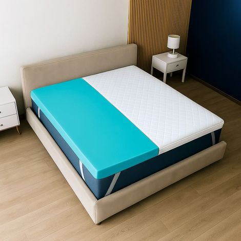 The White Stone Surmatelas 140x190 en Memory Foam à 9 Zones Différenciées - Épaisseur 5 cm - Revêtement Déhoussable en Tissu Pure Hypoallergénique - Made in Italy