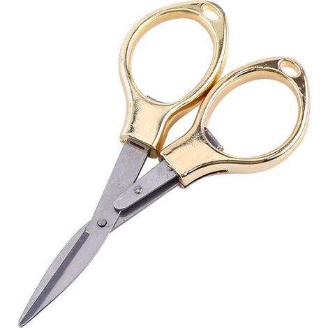Mini tijeras plegables de pesca de acero inoxidable, en blíster (dorado) (1/5)