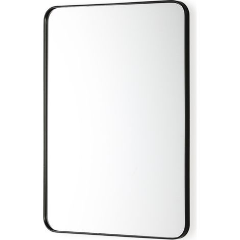 Miroir mural rectangulaire métal noir Ola