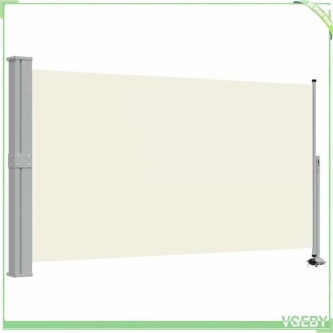 Store latéral rétractable - FAFEICY - 45191 - 140 x 0-300 cm (H×L) - Blanc cassé - Anti-UV, manuel (1/5)