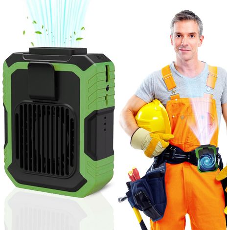 2-in-1 Gürtelventilator mit Powerbank, Turbo Ventilator, Tragbar, Tischständer, Für Outdoor, Camping und Arbeit (1/5)