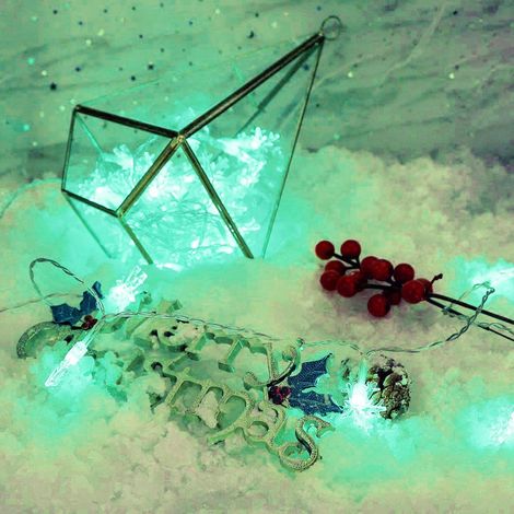Guirlande lumineuse LED flocons de neige, décorations de Noël, 20 LED multicolores (1/5)