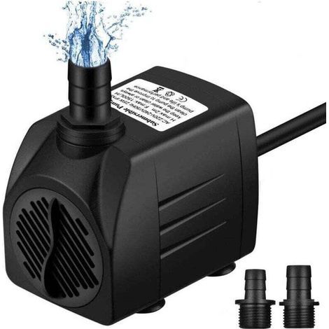 Pompa per acquario da 1500 l/h, mini pompa per laghetto, resistente al funzionamento a secco (36 ore), piccola pompa sommergibile per acquario, laghetto, fontana, giardino, funzionamento silenzioso, c (1/4)