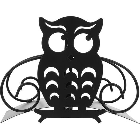 Boîte de rangement tubulaire flexible en métal, en forme de hibou, adaptée aux jardins, pelouses et parcs extérieurs.