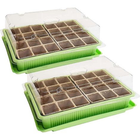 Filiyano-2 mini-serres – pour jusqu'à 48 plantes, dimensions approximatives de 27 x 19 x 10 cm (L x l x H) par mini-serre d'intérieur, vertes et (1/5)