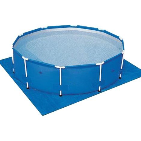 Wasserdichte, faltbare, blaue Aufstellpoolmatte, 396 x 396 cm, Bodenschutz (1/5)