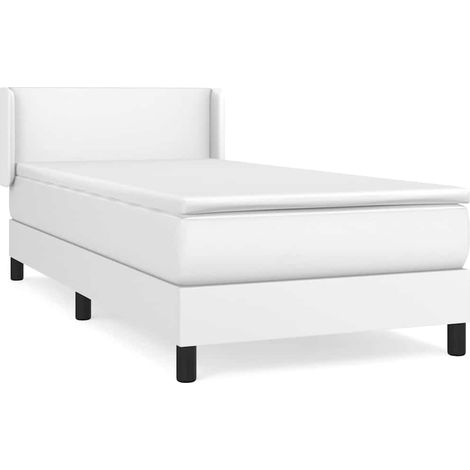 Maison Exclusive - Boxspringbett mit Matratze Weiß 80x200 cm Kuns (1/5)
