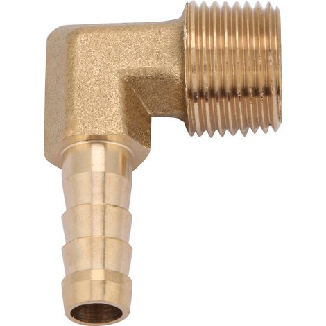 2-teiliges Set G3/8 Messing-Winkel-Schlauchkupplungs-Verbinder-Adapter-Fitting mit Außengewinde (8 mm) (1/5)
