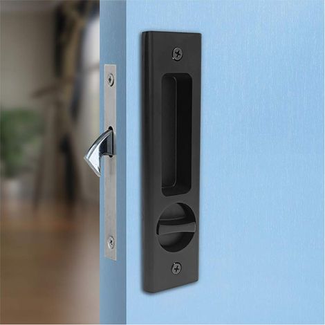 Porte Coulissante Mortaise Serrure Poignée Invisible Encastré Poignée Loquet Intérieur Meubles en Bois Serrure de Porte (1/4)