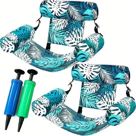 Bouée Piscine Matelas Piscine Géant – Hamac De 4 en 1 pour Adultes Et Enfantses, Fauteuil Flottant avec Dossiers Confort, Pompe à Air Incluse, 76x40,5x61cm (1/5)