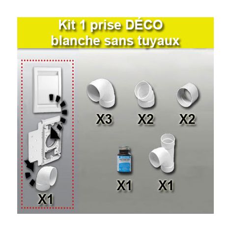 Kit 1 prise Déco sans tuyau - couleur au choix - blanc