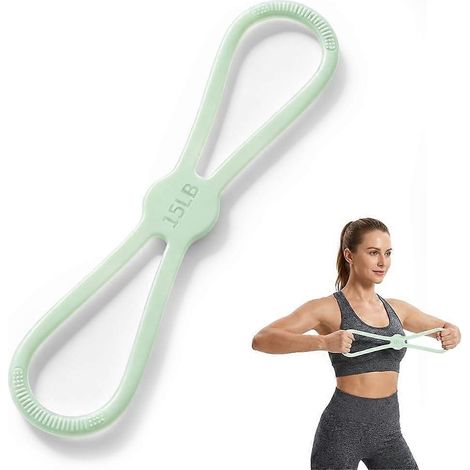 Lot de 2 bandes résistance forme 8 15lb‑25lb poignées antidérapantes, entraînement fitness maison (1/2)