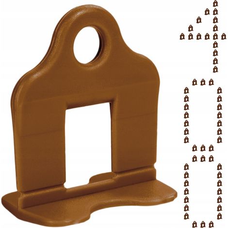 Sistema di livellamento per piastrelle clip 2 mm 400 pezzi Simplefix colore marrone (1/5)