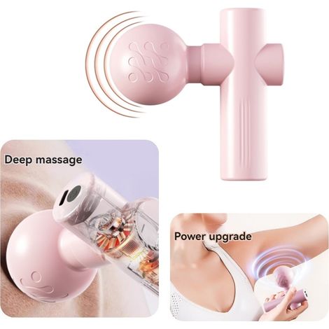 Pistolet de massage USB miniature chauffant, appareil de massage des fascias, relaxation musculaire, tige vibrante, équipement de fitness, poignée pour le cou et les fascias-AquaForge