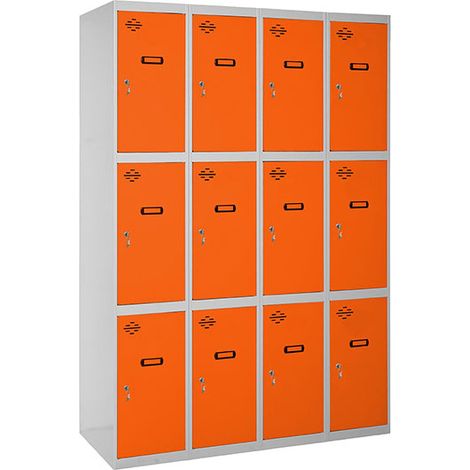 Simonrack Metall-Casierschrank grau-orange 1800x1200x500 mm