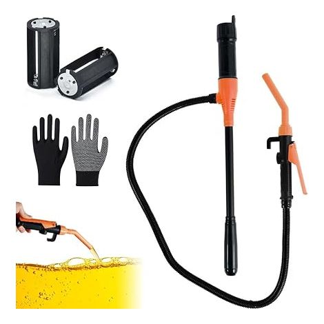 Electric Transfer Pump, Canister Fuel Pump with Gloves, Battery Powered Fuel Pump, Portable Electric Oil Pump for Petrol Diesel (1/5)