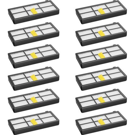 12er-Pack Filter für iRobot Roomba 800, 850, 851, 860, 865, 866, 870, 871, 876, 880, 885, 886, 890, 891, 896, 900, 960, 966 und 980 Saugroboter – Ersatzteil- und Zubehörset (1/4)