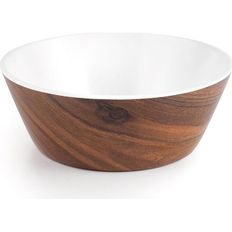 Bol rond en bois, mélamine, aspect bois naturel, léger et résistant, sans BPA, lavable au lave-vaisselle, empilable, Ø12.5 cm, capacité 0.3L (1/5)