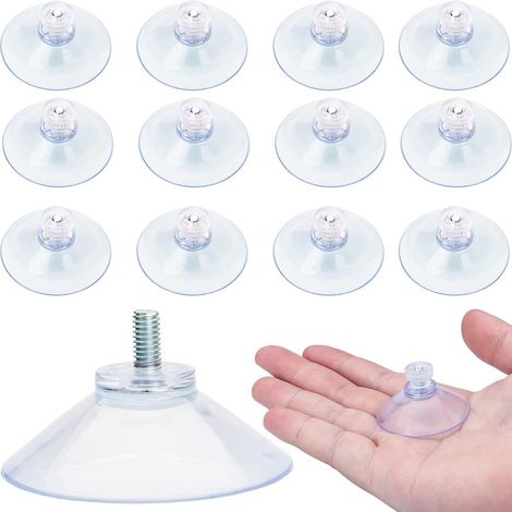 12 ventouses filetées - 53 mm M4x10 - Ventouses avec crochet - Crochet pour ventouse - Écrou (1/5)