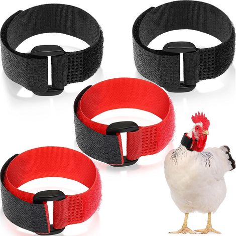 4 Pcs Collier de Coq Corbeau Anti-Crochet Ceinture de Cou Collier de Coq Empêchant Poulets de Crier Déranger (1/5)