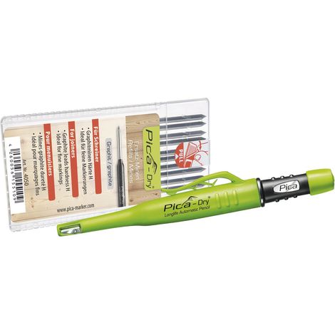 Pica Tieflochmarker Set Pica Dry graphit + Ersatzminen (graphit, Härte H)