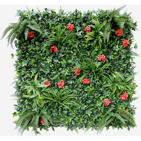 Siepe artificiale sempreverde 100x100cm piante 3D giardino Lemox