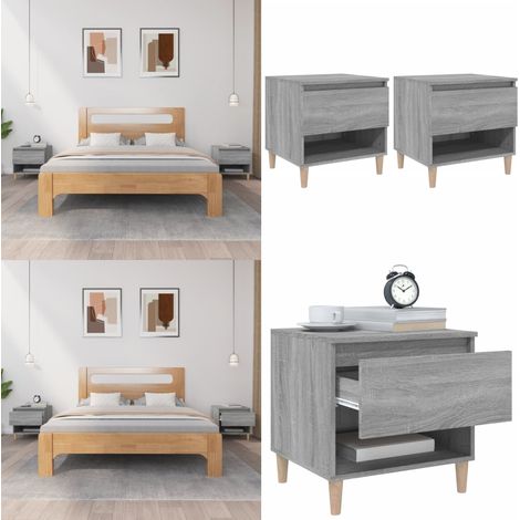 Nachttische 2 Stk. Grau Sonoma 50x46x50 cm Holzwerkstoff - Nachttisch - Grau - Wohnzimmer Dekoration - Holzwerkstoff - Eukalyptus - Home & Living (1/5)
