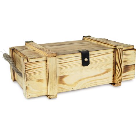 Weinkisten 2er geflammt inkl. Holzwolle Dekokiste Hochzeitskiste Weinkiste
