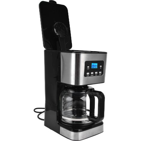 Cafetière à filtre 1,5 L, 12 tasses, avec minuterie et extraction automatique, pour la maison et les cafés, prise européenne 220-240 V. (1/5)