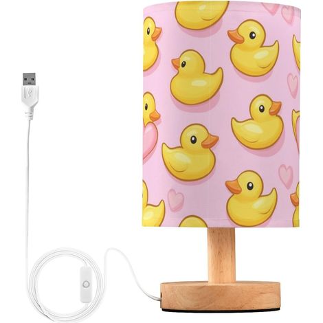 Kcldeci Jolie lampe de chevet en forme canard jaune pour chambre (1/5)