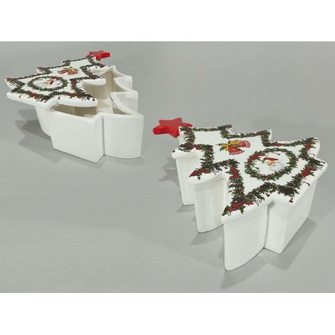 Cofanetto albero di Natale per dolci regali da addobbi natalizi casa decorazioni in ceramica (1/4)