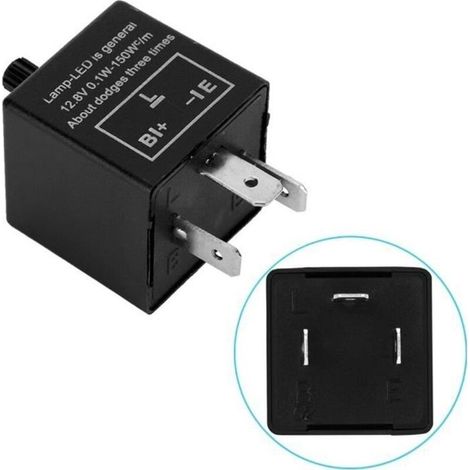 12 V vitesse réglable 3 broches moto indicateur clignotant relais clignotant indicateur LED voyant LED clignotant électronique (1/4)