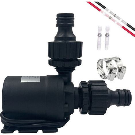 Pompe a Eau 12v, Mini Pompe à Eau Submersible Moteur Sans Balais 800l/h 5m, Pompes à Eau pour la Circulation de l'eau de la Piscine de Fontaine Solaire d'aquarium d'étang de Bassin (1/5)