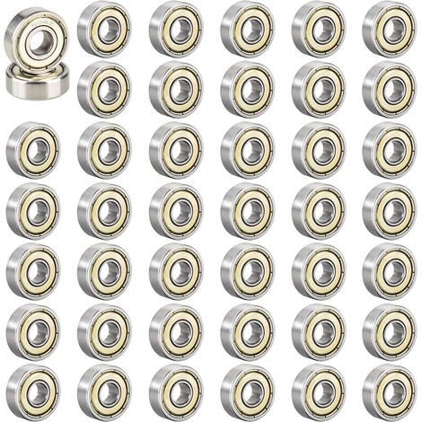 Packung mit 40 Kugellagern 608 ZZ, 608 Kugellager 8 mm x 22 mm x 7 mm Metall-Doppelabschirmung Miniatur-Kugellager 608zz für Skateboard, Rollschuhe (608ZZ, Silber, 40 Stück)