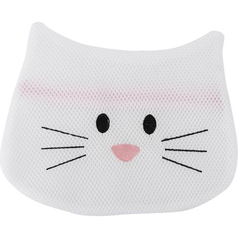 Sac à linge en maille polyester avec fermeture éclair, motif chat, pour lavage et séchage délicat des sous-vêtements et chaussettes (1/5)