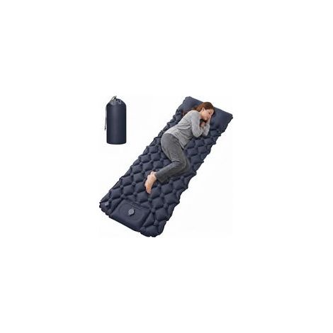 Matelas Gonflable 1 Place, Matelas Camping Ultra Léger avec Pompe à Pied et Oreiller,Matelas de Camping Autogonflant en Nylon 40D&TPU, Imperméable pour Randonnée et Camping,190x60x5 cm (1/5)